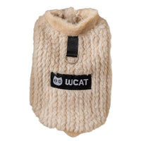 HKM-4417725 Fleece Vest for Small and Medium Dogs - Sleeveless Warm Pet Clothing in Soft Green and Neutral Beige