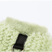 HKM-4417725 Fleece Vest for Small and Medium Dogs - Sleeveless Warm Pet Clothing in Soft Green and Neutral Beige