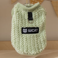 HKM-4417725 Fleece Vest for Small and Medium Dogs - Sleeveless Warm Pet Clothing in Soft Green and Neutral Beige