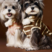 HKM-4418749 Cute Felt Biscuit Sweater for Pets in Pink and Coffee, Sizes XS-XXL