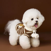 HKM-4418749 Cute Felt Biscuit Sweater for Pets in Pink and Coffee, Sizes XS-XXL