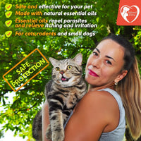 HKM-4419005 Natural Flea and Tick Prevention for Dogs, Cats, and Rabbits – Safe Topical Treatment with Essential Oils