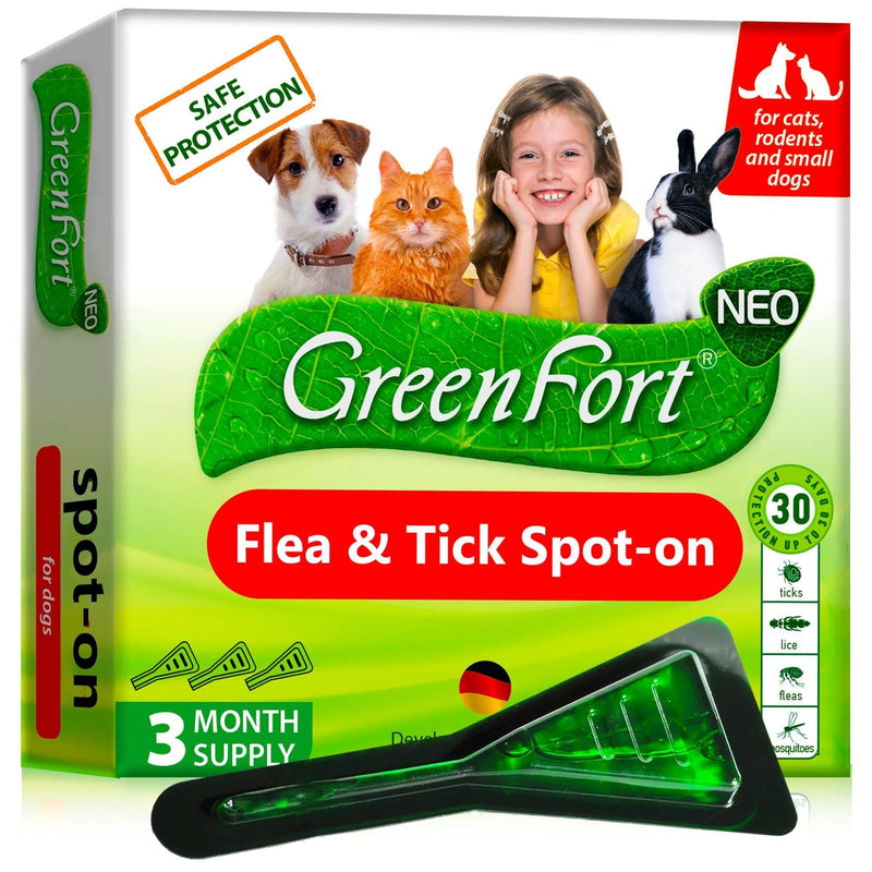 HKM-4419005 Natural Flea and Tick Prevention for Dogs, Cats, and Rabbits – Safe Topical Treatment with Essential Oils