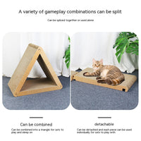 HKM-4419133 Geometric Triangle Cat Scratch Board - Corrugated Paper, 45x23x40cm