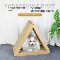 HKM-4419133 Geometric Triangle Cat Scratch Board - Corrugated Paper, 45x23x40cm