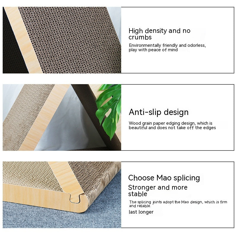 HKM-4419133 Geometric Triangle Cat Scratch Board - Corrugated Paper, 45x23x40cm