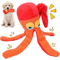 HKM-441939 Squeaky Octopus Plush Dog Toy - Chew-Friendly Design for Teeth Cleaning and Play