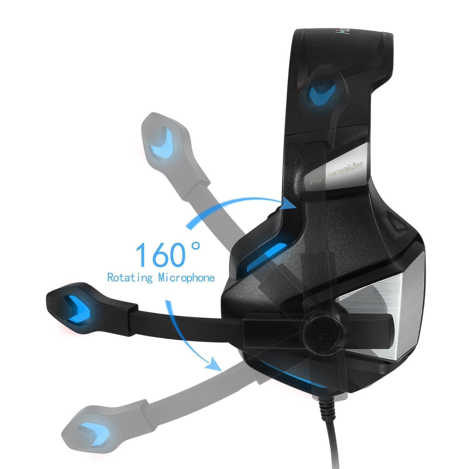 HKM-441939 Wired Gaming Headset with Adjustable Mic and LED Lighting for PC, PS4, Xbox One, and Mobile Devices