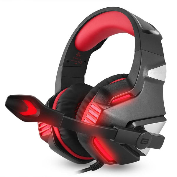 HKM-441939 Wired Gaming Headset with Adjustable Mic and LED Lighting for PC, PS4, Xbox One, and Mobile Devices