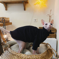HKM-4419517 Casual Cotton Hypoallergenic T-Shirt for Hairless Cats in Black and White