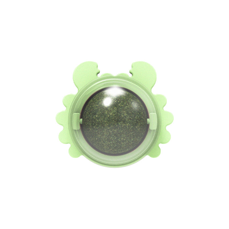 HKM-4420413 Catnip Wall Ball Cat Toy for Chewing and Teeth Cleaning - Removable Edible Cat Treats for Indoor Fun