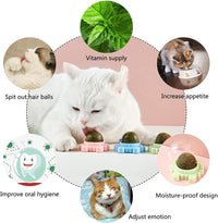 HKM-4420413 Catnip Wall Ball Cat Toy for Chewing and Teeth Cleaning - Removable Edible Cat Treats for Indoor Fun