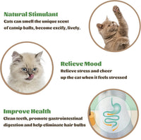 HKM-4420413 Catnip Wall Ball Cat Toy for Chewing and Teeth Cleaning - Removable Edible Cat Treats for Indoor Fun