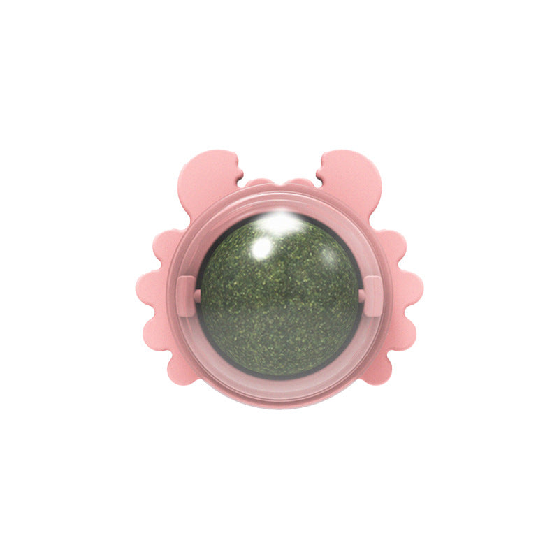 HKM-4420413 Catnip Wall Ball Cat Toy for Chewing and Teeth Cleaning - Removable Edible Cat Treats for Indoor Fun