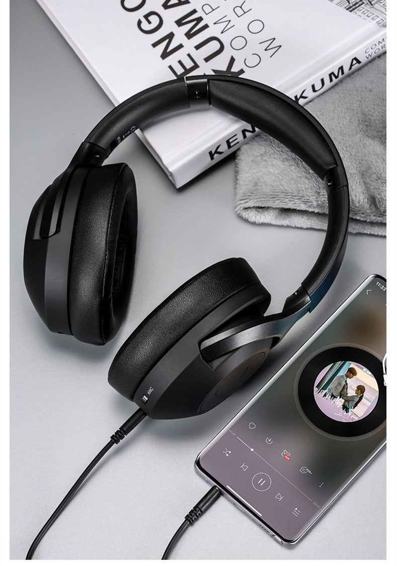 HKM-442067 Active Noise Cancellation Bluetooth Headset - Wireless Music Headphones with Metal and Plastic Design