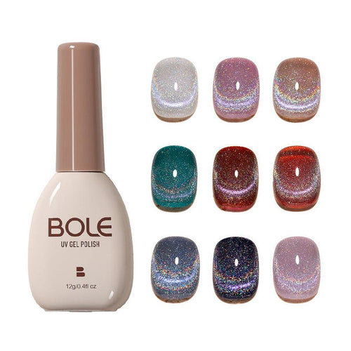 HKM-442067 Colorful Cat Eye Laser Nail Polish for UV Gel, Acrylic, and Natural Nails - 12ml