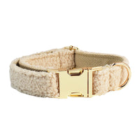 HKM-4420925 Minimalist Cream Pet Collar and Harness Set with Leash and Bow
