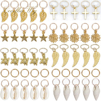 HKM-442323 Casual Metal Round Buckle Hair Loop for Dirty Braid Styles in Gold and Silver