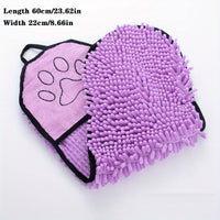 HKM-4426173 Super Absorbent Microfiber Dog Towel with Hand Pockets – Quick Drying, Machine Washable, Perfect for Medium to Large Pets