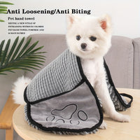 HKM-4426173 Super Absorbent Microfiber Dog Towel with Hand Pockets – Quick Drying, Machine Washable, Perfect for Medium to Large Pets