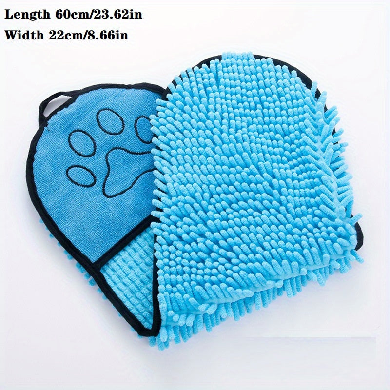 HKM-4426173 Super Absorbent Microfiber Dog Towel with Hand Pockets – Quick Drying, Machine Washable, Perfect for Medium to Large Pets