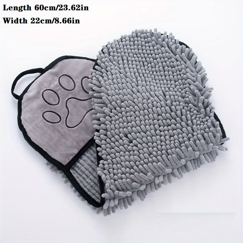 HKM-4426173 Super Absorbent Microfiber Dog Towel with Hand Pockets – Quick Drying, Machine Washable, Perfect for Medium to Large Pets