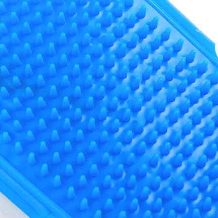 HKM-4426557 Dual-Color Elliptical Dog Bath Brush for Gentle Grooming and Cleaning