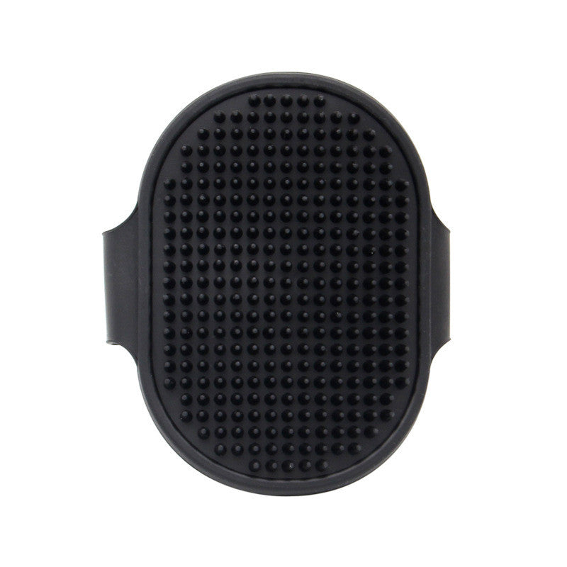 HKM-4426557 Dual-Color Elliptical Dog Bath Brush for Gentle Grooming and Cleaning