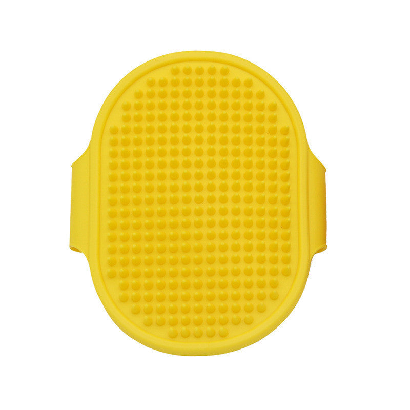 HKM-4426557 Dual-Color Elliptical Dog Bath Brush for Gentle Grooming and Cleaning