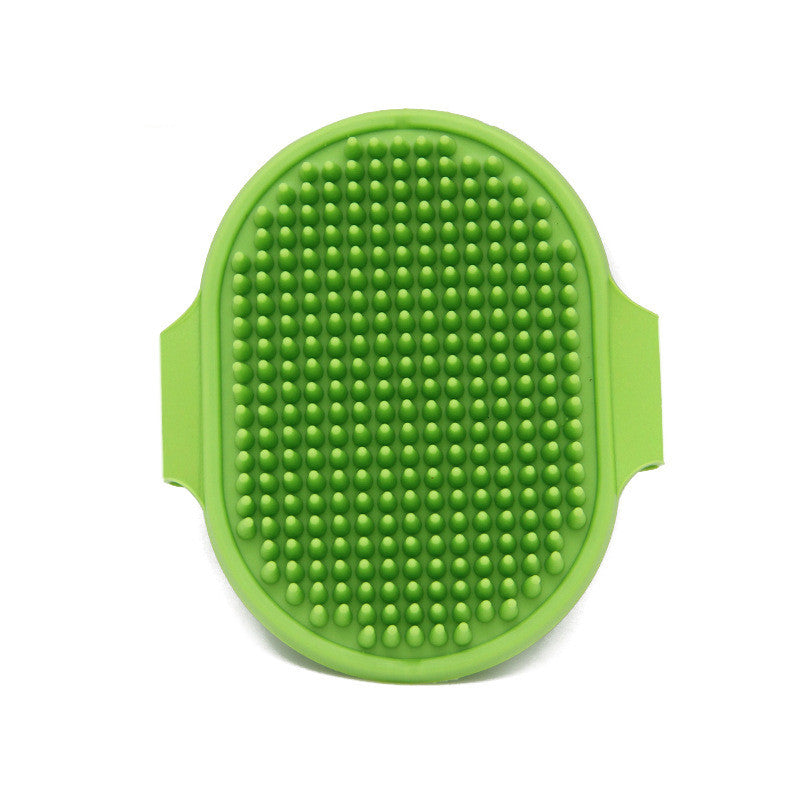 HKM-4426557 Dual-Color Elliptical Dog Bath Brush for Gentle Grooming and Cleaning