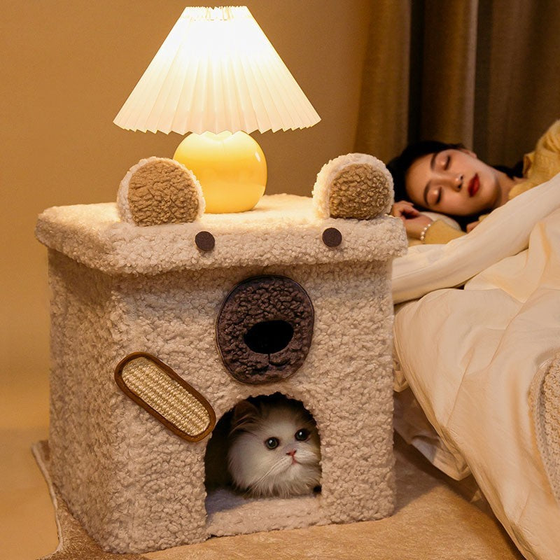 HKM-442707 Foldable Semi-Enclosed Pet Nest with Removable Washable Cover for Small Pets