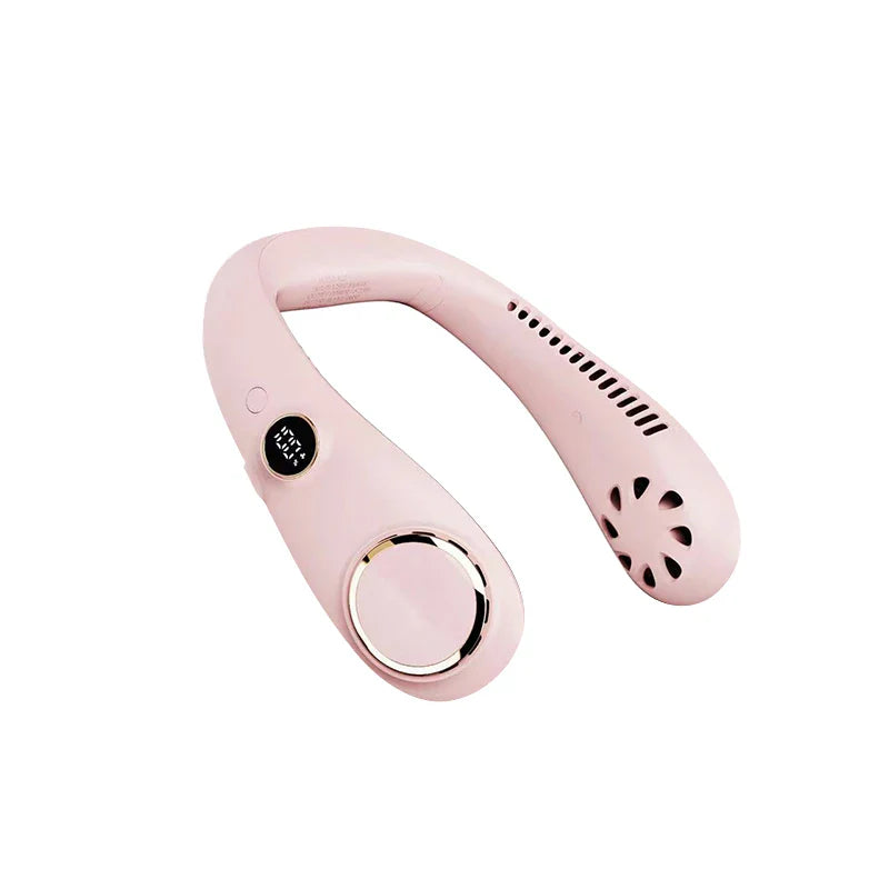 HKM-442771 Bladeless Neck Fan with 4000mAh Rechargeable Battery - USB Portable Low Noise Air Cooler