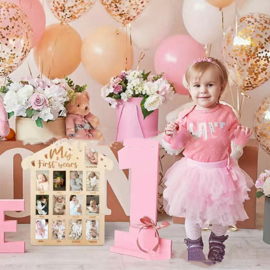 HKM-442835 Modern Poplar Wooden Baby Memorial Photo Frame for Newborns