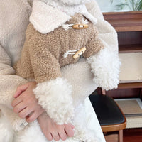 HKM-4429245 Thick Warm Polar Fleece Dog Jacket for Autumn and Winter - Available in Navy Blue and Khaki, Sizes XS to XL