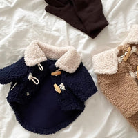 HKM-4429245 Thick Warm Polar Fleece Dog Jacket for Autumn and Winter - Available in Navy Blue and Khaki, Sizes XS to XL