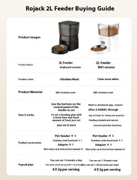 HKM-4429501 Automatic Pet Feeder with 2L Capacity and Stainless Steel Bowl
