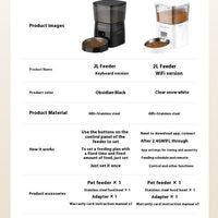 HKM-4429501 Automatic Pet Feeder with 2L Capacity and Stainless Steel Bowl