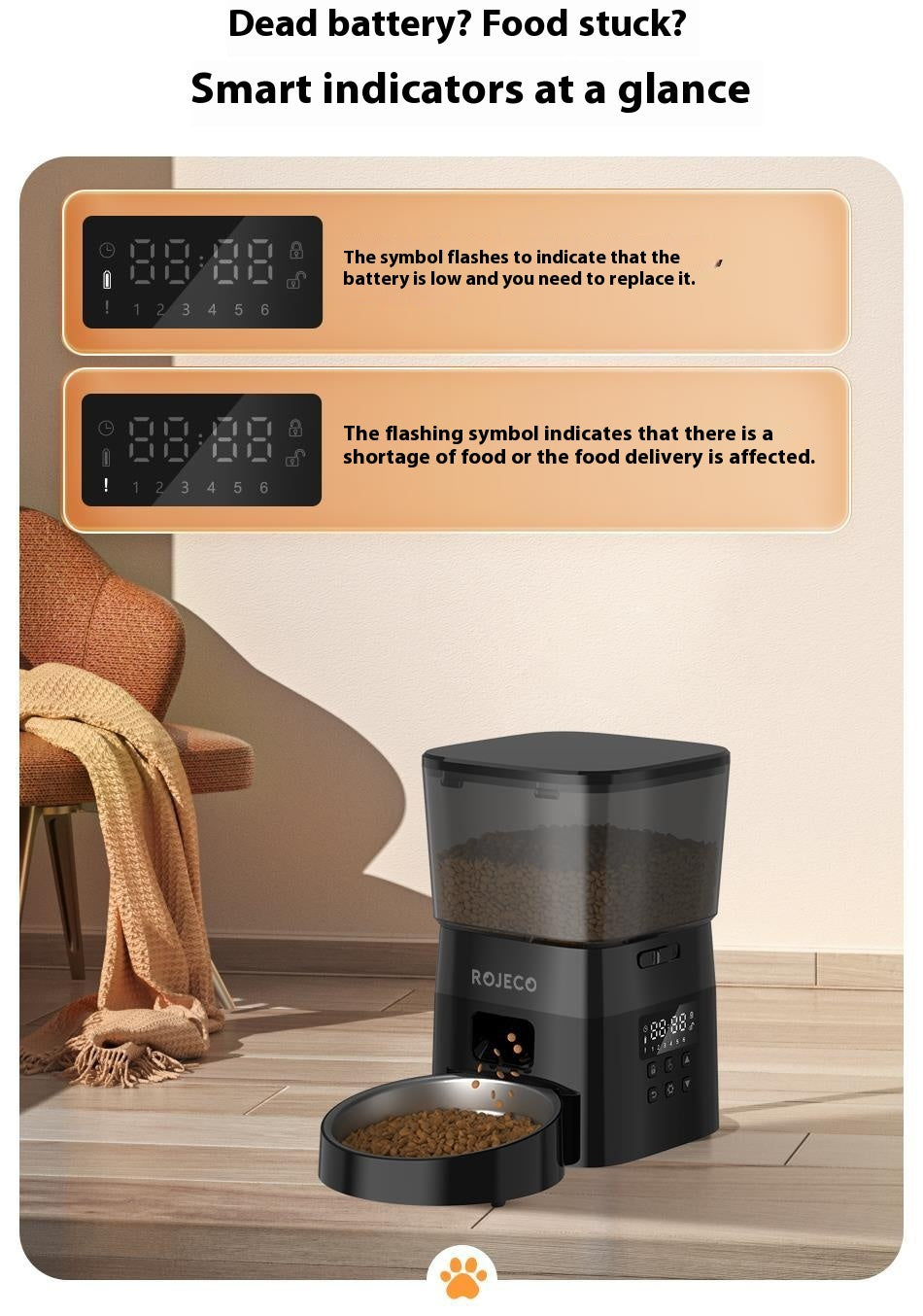 HKM-4429501 Automatic Pet Feeder with 2L Capacity and Stainless Steel Bowl