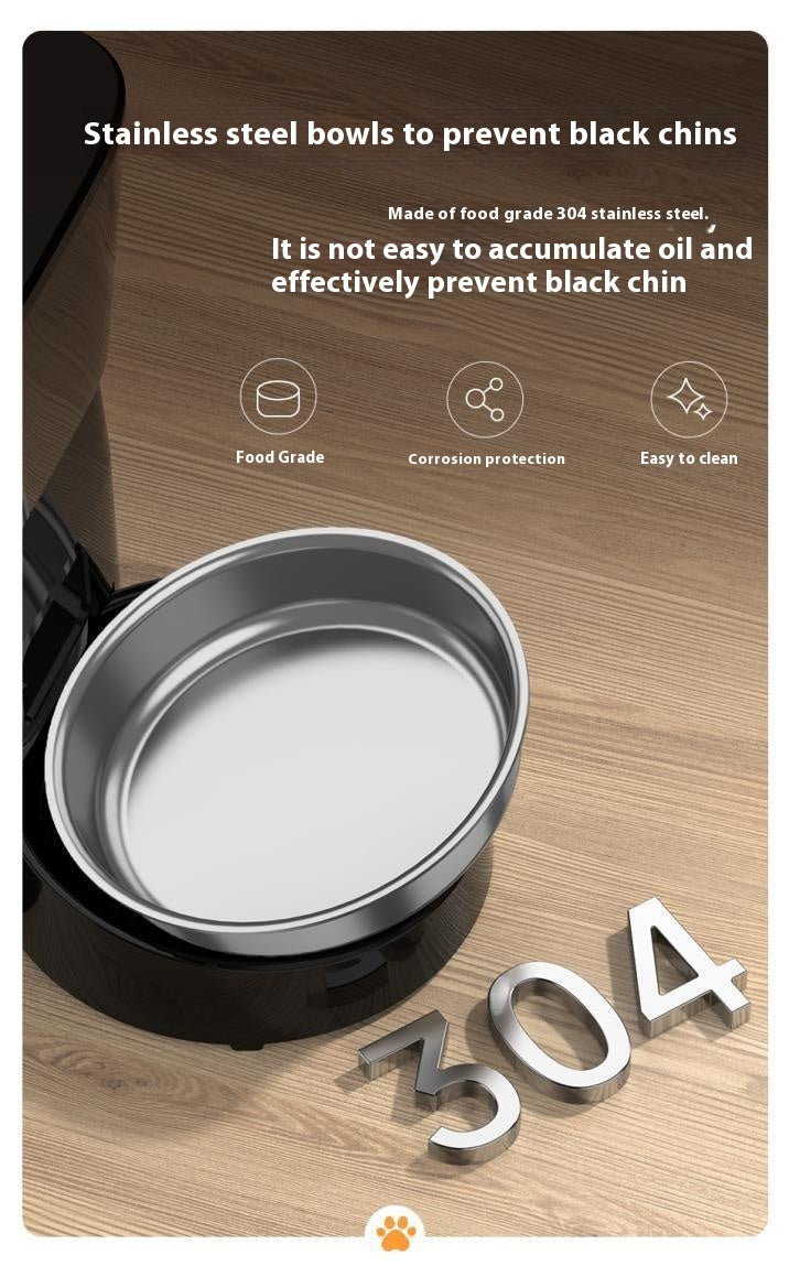 HKM-4429501 Automatic Pet Feeder with 2L Capacity and Stainless Steel Bowl