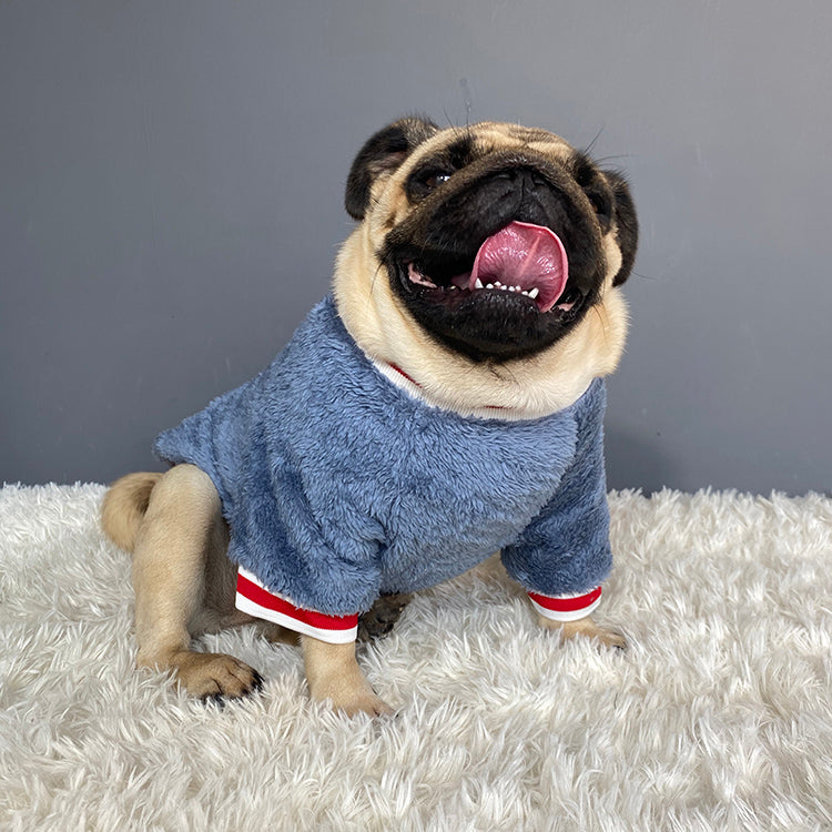 HKM-4429757 Casual Cotton Pet Sweater in Blue for Dogs - Various Sizes Available