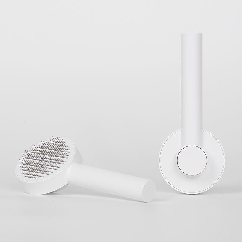 HKM-4430269 Round Handle Self-Cleaning Pet Comb with Sticky Bead Steel Teeth for Effortless Hair Removal