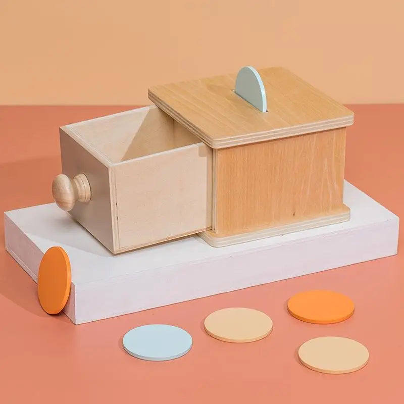 HKM-443027 Montessori Wooden Coin Box Drawer Game for Early Learning and Development