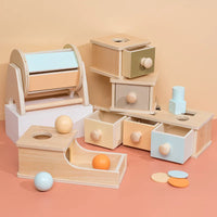 HKM-443027 Montessori Wooden Coin Box Drawer Game for Early Learning and Development