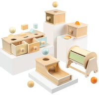 HKM-443027 Montessori Wooden Coin Box Drawer Game for Early Learning and Development