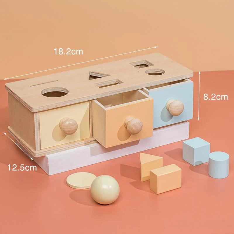 HKM-443027 Montessori Wooden Coin Box Drawer Game for Early Learning and Development