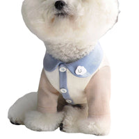 HKM-4432829 Ribbed Yorkshire Small Puppy Costume in Blue and Pink, Sizes XS to XXL