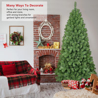 HKM-443347 7.5ft Green Artificial Christmas Tree with Metal Stand for Indoor Decoration