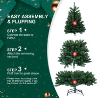 HKM-443347 7.5ft Green Artificial Christmas Tree with Metal Stand for Indoor Decoration