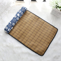 HKM-4434493 Cooling Rattan Pet Mat Pillow Cushion with Durable Edging and Non-Slip Bottom, Multiple Sizes Available