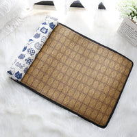 HKM-4434493 Cooling Rattan Pet Mat Pillow Cushion with Durable Edging and Non-Slip Bottom, Multiple Sizes Available